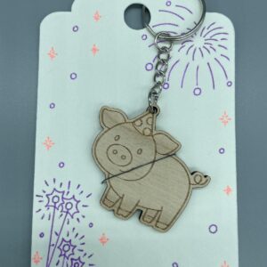 🍀 Glücksschwein-Schlüsselanhänger aus Holz – kleiner Glücksbringer