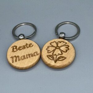 🔑 Schlüsselanhänger aus Holz – mit Gravur & Wunschmotiv
